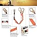 WELKFORDER Double Leg 6-Foot Safety Lanyard for Consturction Shock Absorber Stretchable Lanyard with Snap & Rebar Hook Connectors ANSI Z359.13-2013 Complaint