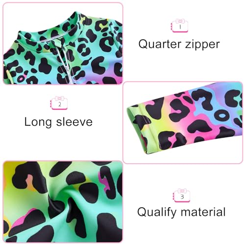 Image of Funnycokid Baby Toddler Girls Swimsuit 4 Piece Bathing Suit Long Sleeve Rash Guard Sets 12 Months-7 Years