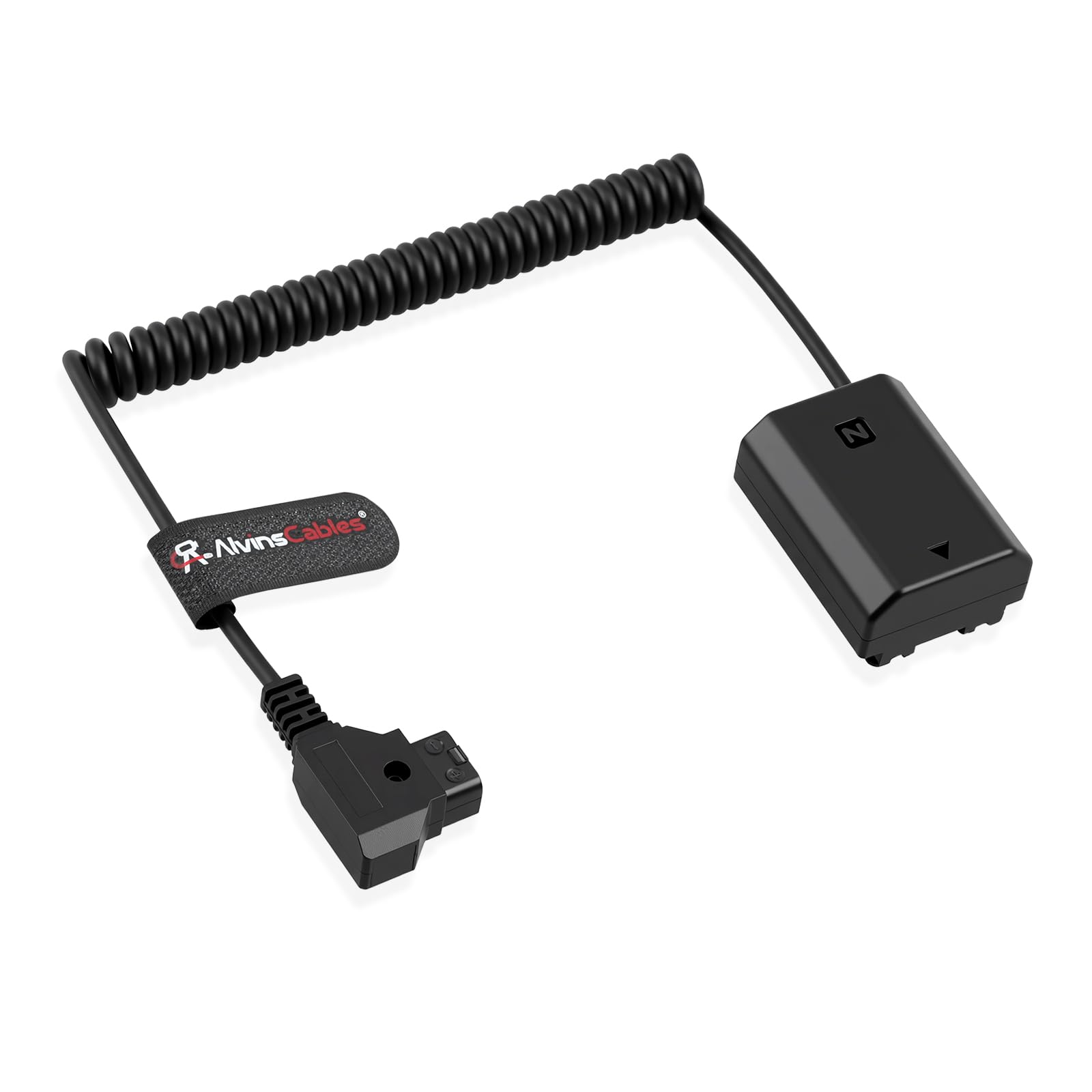 Alvin's Cables NP FZ100 Dummy Battery to D tap Coiled Power Cable for Sony FX3 A7III A7RIII A7SIII A7C A7IV A9 Camera