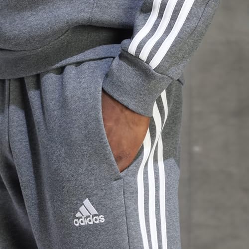 adidas Men's Essentials Fleece Open Hem 3-Stripes Pants4