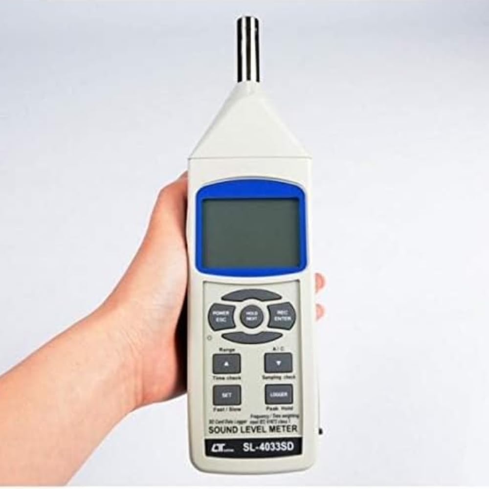 IEC61672 Class 1 Sound Level Meter with Real-Time Data Logging and SD Memory Card Storage. Model: SL-4033SD