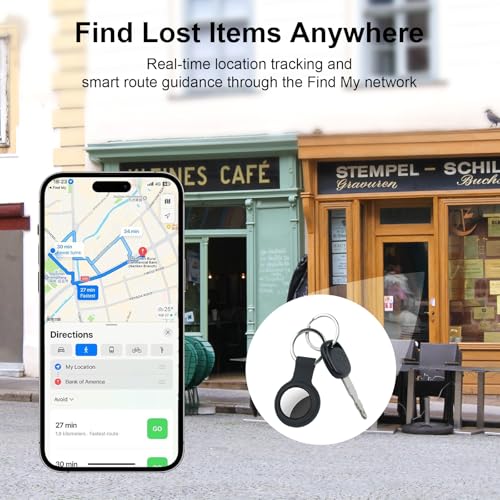 Image of 2-Pack Tracker Tags Compatible with Apple Find My (iOS Only), Bluetooth Tracker Tags, Smart Keys Finder and Item Locator with Waterproof Case for Wallet Luggage Backpack (Android Need Download App)