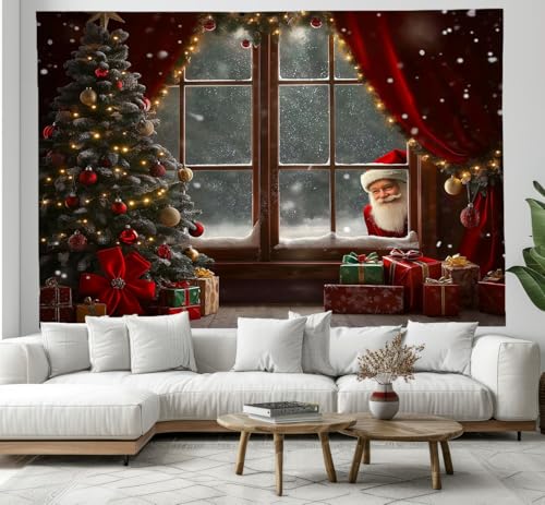 Tapiz de árbol de Navidad psicodélico y estético de 230x150cm ideal para renovar tu salón