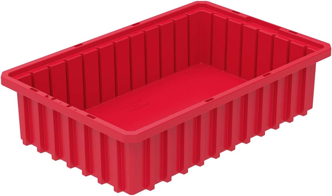 Bеѕt Dеаl Prоduсt Akro-Mils 33164 Akro-Grid Plastic Slotted Dividable Modu Box Stackable Grid Storage Tote Container, (16-1/2-Inch L x 10-7/8-Inch W x 4-Inch H), (12 Pack), Red