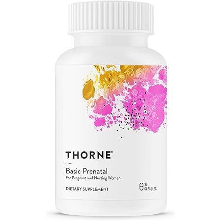 Thorne Basic Prenatal - Well-Researched Folate Multi for Pregnant and Nursing Women Includes 18 Vitamins and Minerals, Plus Choline - 90 Capsules - 30 Servings