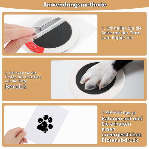 8 Stück Baby Handabdruck und Fußabdruck Set, Pfotenabdruck Set Hund und Katze mit Fotorahmen, Babyhaut kommt nicht mit Farbe in Berührung für Baby Shower Familie Geschenk