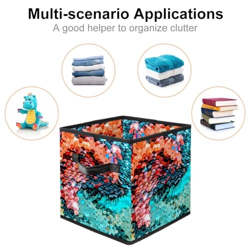 Boîte de rangement pliable multicolore en tissu pour placard - 3