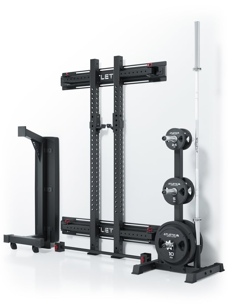 Atletica R7 Wall Rack | Klappbar | Extrem platzsparende Klappfunktion | Hoch belastbar und stabil | Kompatibel mit R7 Anbauteilen | Vielfältige Trainingsmöglichkeiten