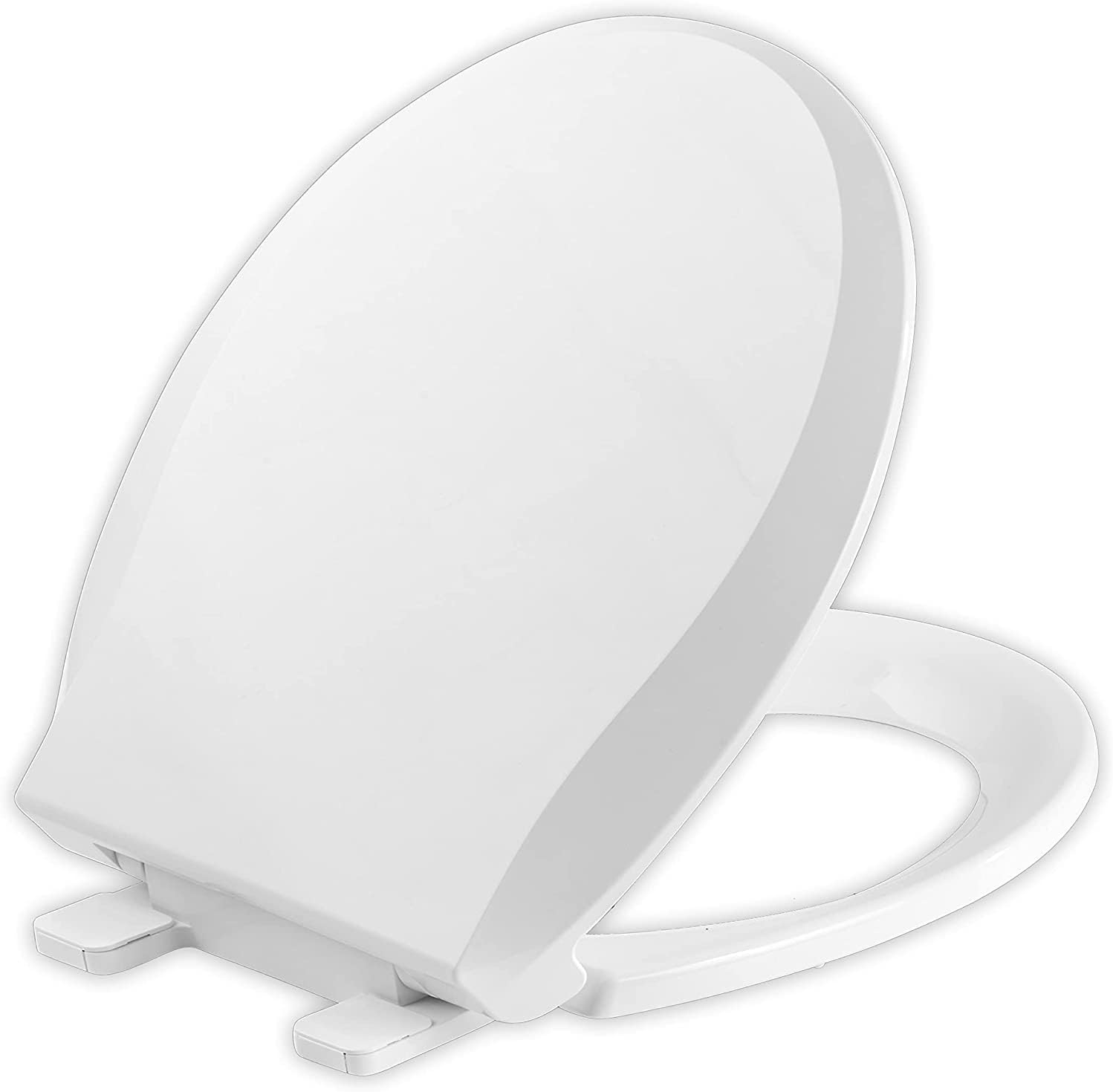 Round Toilet Seat with Slow Close Standard Toilet Seat,Quiet Toilet Cover Seat Toilet Lid Durable Refused to Loosen Easy to Install & Clean,White