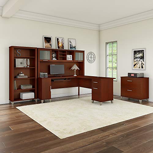 Bush Furniture Tall 5 Shelf Bookcase, Hansen Cherry #TOP5