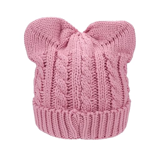 Women Girls Winter Sequin Cat Ears Hat Kids Warm Knit Crochet Beanie Cute Fashion Outdoor Snow Ski Skull Cap4