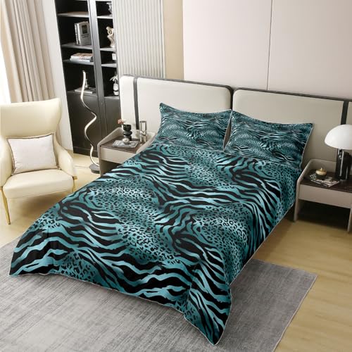 Sets de housses de couettes patchwork imprimé zèbre en coton