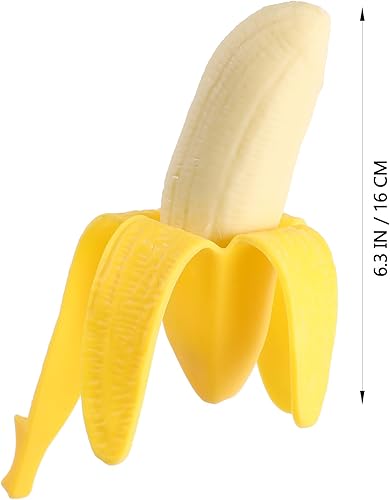Miniatura 7 de Toyvian Juguetes de plátano pelado, juguetes de plástico loco divertido broma en forma de plátano juguetes de alivio para el día de los inocentes