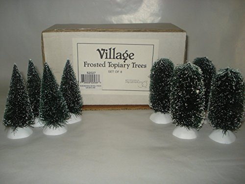 Department 56 Village Frosted Topiary Trees Set of 8