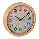 Relaxdays 10043041 Wanduhr Kinder, Ø 30 cm, Bunte Zahlen, Uhrzeit Lernen, Kinderzimmeruhr Jungen & Mädchen, Kinderuhr Wand
