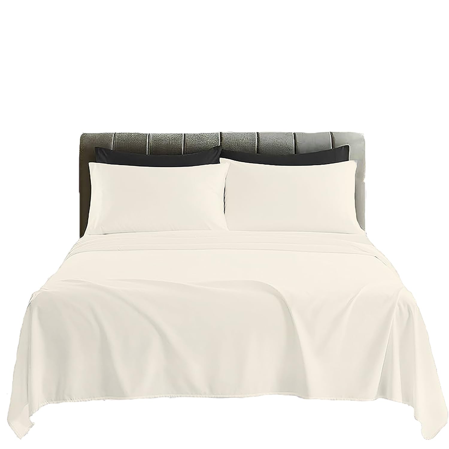 Amigozone Cream 100% Egyption Cotton 200 Thread Count Flat Sheets (, Single)