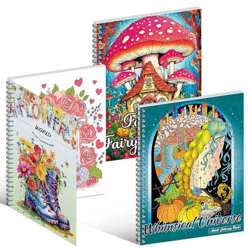 Elfew 3 Pezzi Libro da Colorare per Adulti, A4 Formato, 60+ Patterns Libri da Colorare per Adulti per Alleviare Stress E Ansia, Libri da Antistress