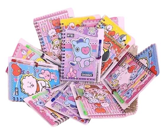 Birthday Return Gifts | Character Gift Set | Mini Spiral Notebook with Pen (Pack of 6)