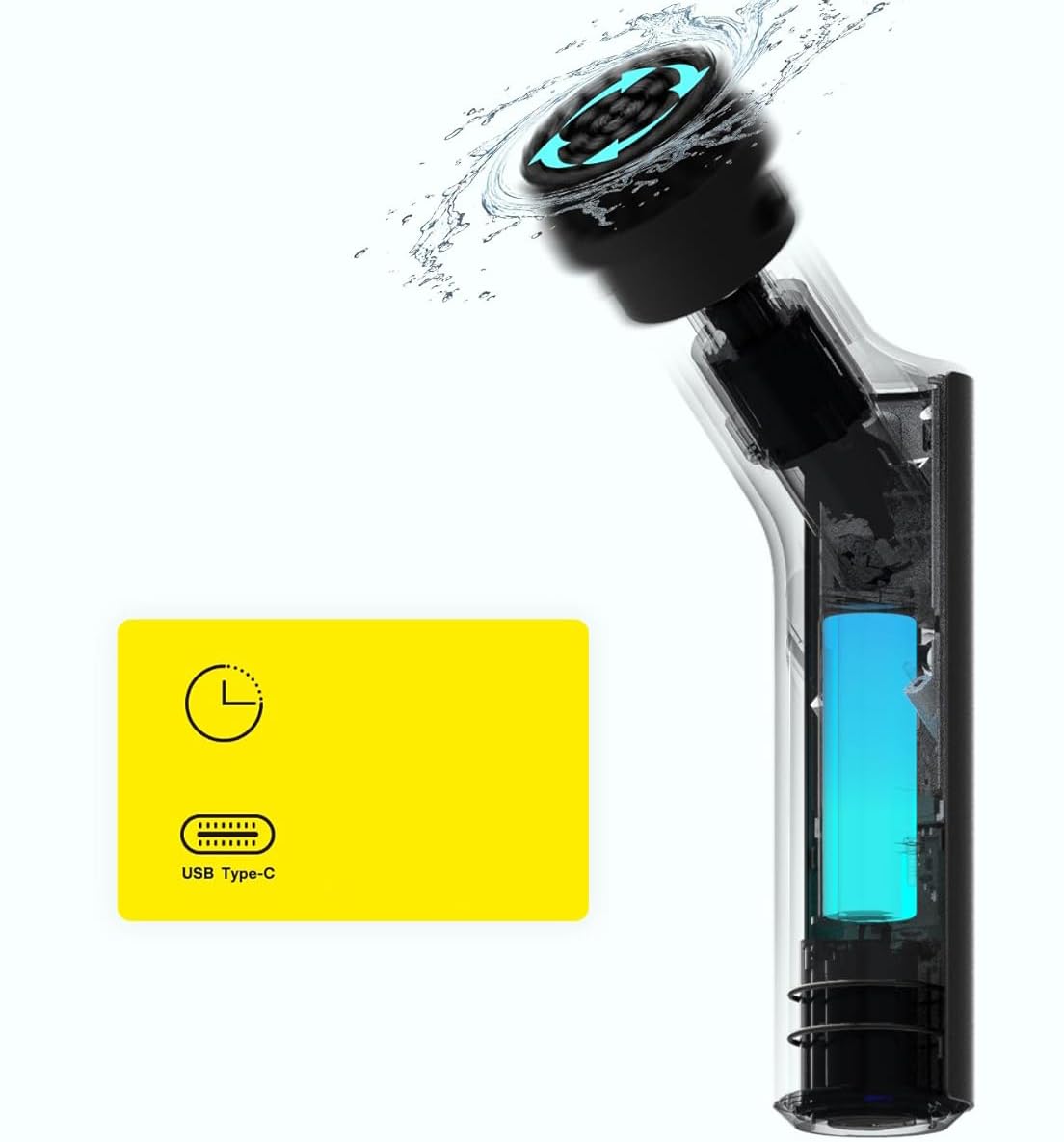 Cepillo de limpieza eléctrico giratorio inalámbrico HOTO, 6 puntas intercambiables, IPX7, 2 velocidades 220-300 TR/Min, mango telescópico 37-51 pulgadas