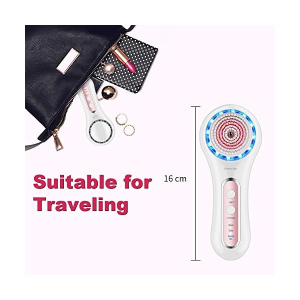 UMICKOO-Facial-Cleansing-BrushRechargeable-IPX7-Waterproof-with-5-Brush-HeadsFace-Brush-Use-for-Exfoliating-Massaging-and-Deep-Cleansing-Multi UMICKOO Face Scrubber Exfoliator,Facial Cleansing Brush Rechargeable IPX7 Waterproof with 5 Brush Heads,Electric Face Spin Brush for Exfoliating, Massaging and Deep Cleansing
