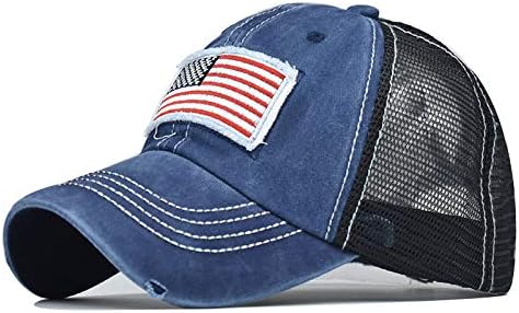 Unisex Baseball Cap, Vintage Visor Cap Adjustable Mesh Criss Cross Strap Messy Buns Trucker Ponycap Ponytail Hat for Women