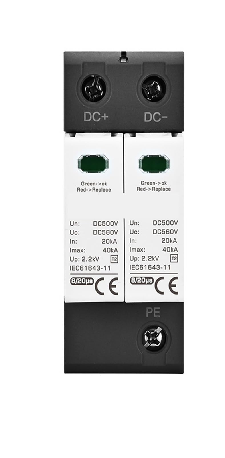Parafoudre de Protection Contre Les surtensions, 100V, 250V, 500V, 800V, 1000V, 20KA, 40KA, 60KA, Nouvelle énergie, DC