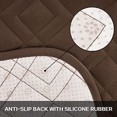 Rhf Anti-Slip Couch Cover For Dogs Leather Couch Covers, Couch Covers For 3 Cushion Couch, Slip-Resistant Couch Cover For Leather Sofa, Sofa Covers For Living Room, Couch Covers(Sofa:chocolate) #TOP1