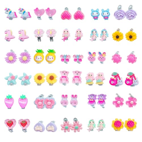 Ya en mundofriki.es: 30 Pares Pendientes Clip para Niños de Resina no Alérgicos de Resina no Alérgicos para Niños Niñas Mujer Regalo, Sin Agujero