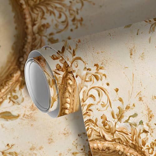 Image of PAPER PLANE DESIGN Vintage Floral Vinyl Self Adhesive Wallpaper Peel & Stick, Waterproof, Stain-Proof & Easy to Clean | 16 in X 90 in, Decor for Bedroom, Hallway, Living Room (D)