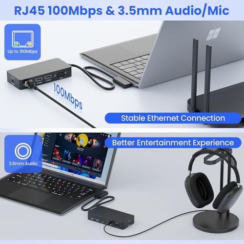 USB-C Docking Station Triple Monitor Support