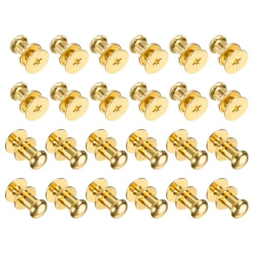 uxcell 24 pcs Petits boutons ronds 0.23" x 0.3", Poignées de tiroir, Or
