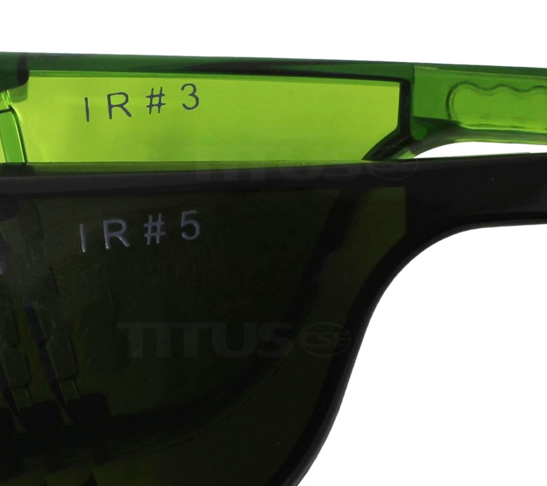 TITUS Gafas de seguridad de soldadura IR de estilo retro con escudo lateral plegable o OTG Fit sobre gafas Rx IR3 IR5 (solo gafas, IR # 5 OTG)