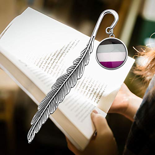 Image of CHOORO Gay Pride Gift LGBT Bookmark Rainbow Pride Bookmark LGBT Jewelry Bisexual Pride Gift Transgender Pride Gift LGBT Book Lovers Gift (Asexual bookmark)
