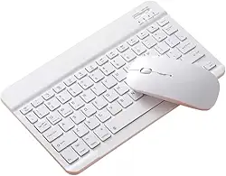 Kit Teclado E Mouse Sem Fio Bluetooth Colorido Para Tablet Pc iPad