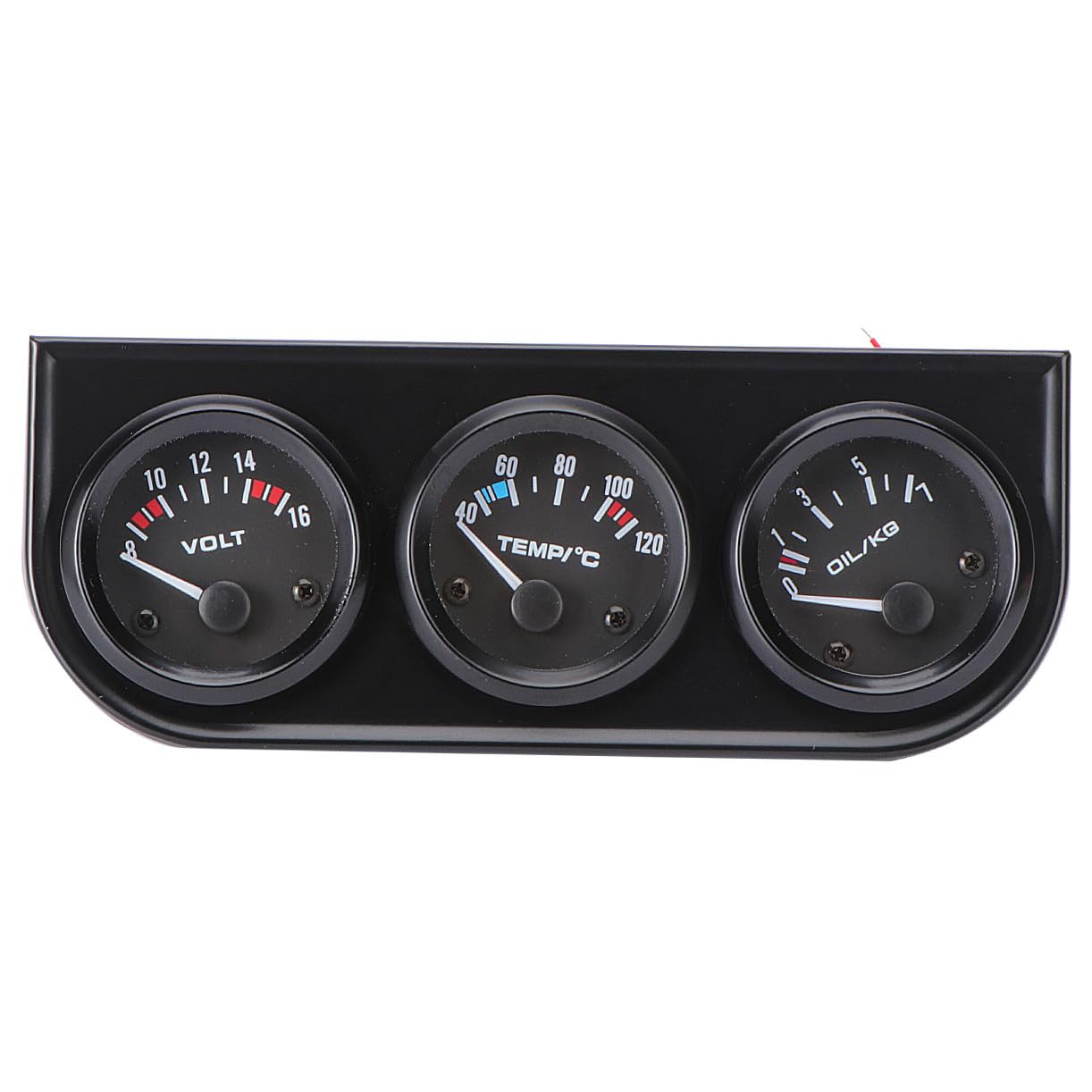 Triple Gauge Kit Oil Temp Water Temp Pressure Gauge Car Numbers Pointer