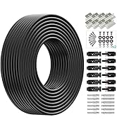 Temank 10AWG Solar Extension Cable 100 Feet, 10 Gauge Solar Wire with 2 Set of Z Brackets and 6 P...