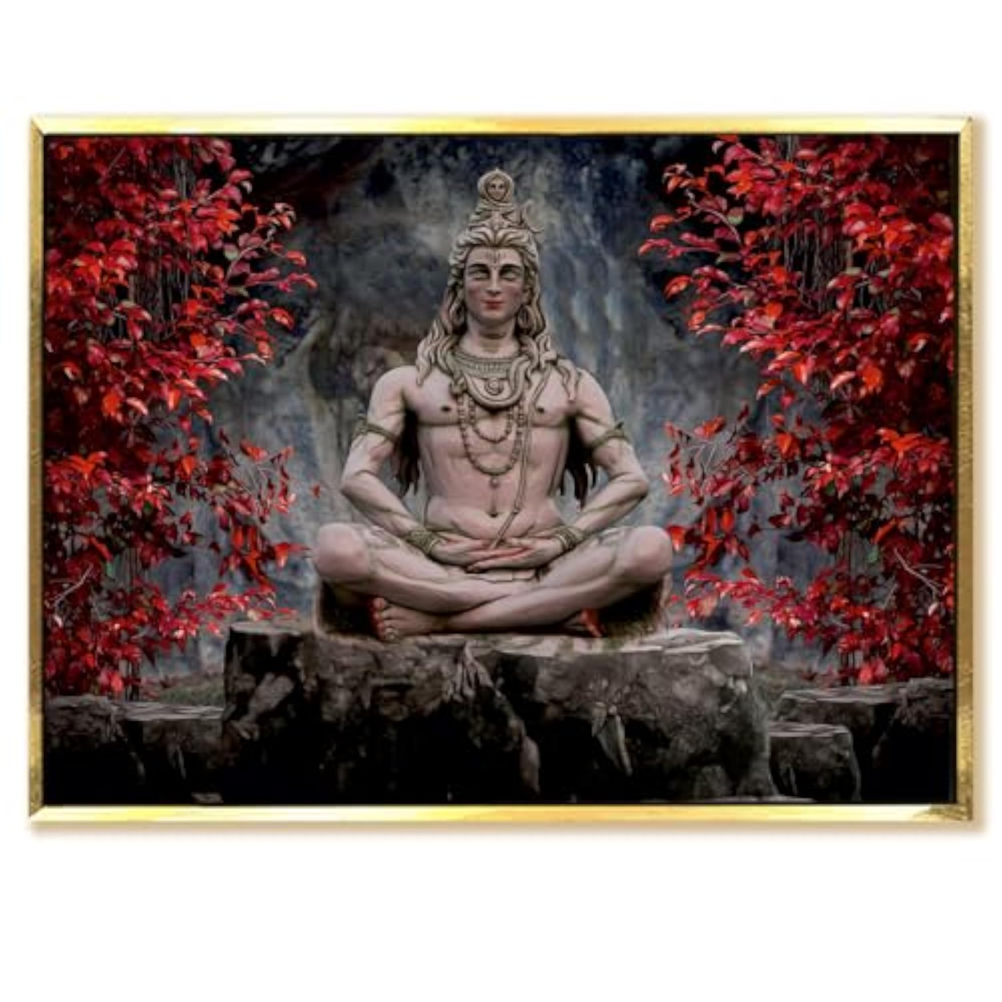 Lord Shiva Wall Art, Vibrant Abstract HD Canvas Print