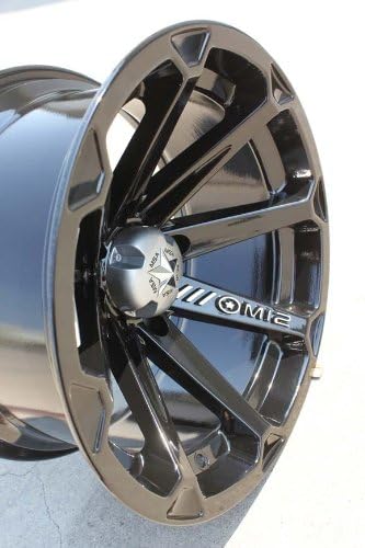 9-Item Bundle MSA Black Diesel 14" ATV Wheels 28" Mud Lite XL Tires 4x110 Bolt Pattern 10mmx1.25 Lug Kit