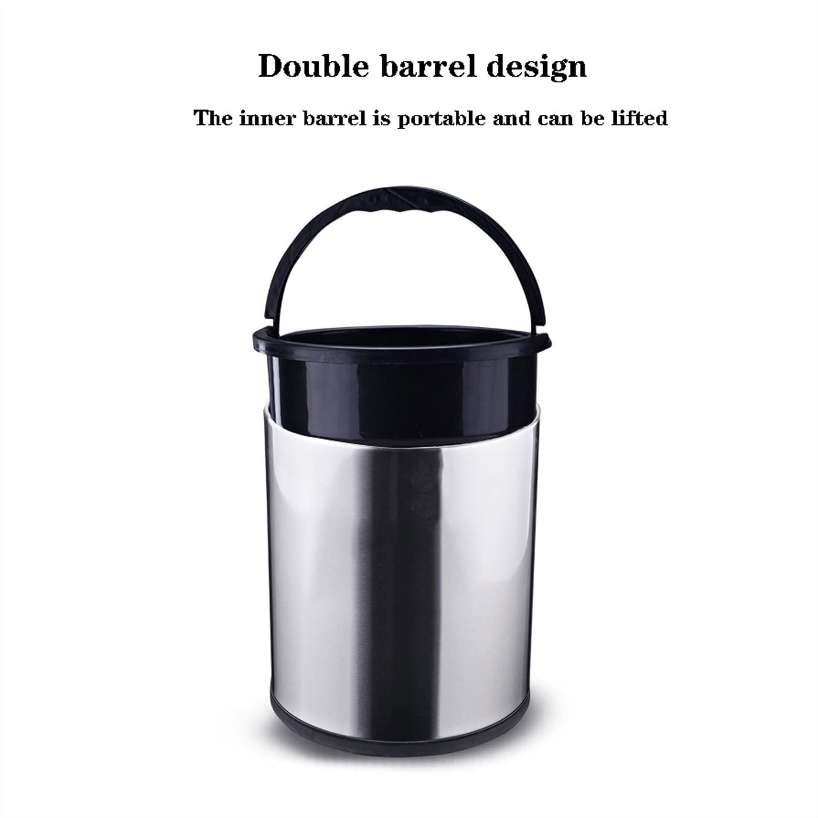 Papelera para el hogar Papelera automática Papelera de Acero Inoxidable con Sensor de Movimiento Papelera hogar Cocina Oficina 12L de Capacidad，Negro-12L