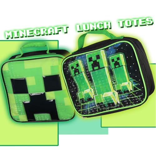 Lonchera aislada Minecraft Creeper Stalk con forro térmico impermeable para alimentos 5