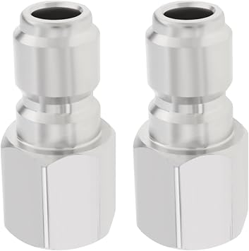 2pcs Steel Quick Connection Fittings 3/8 Inch Female Coupler High Pressure Washer Connectors For Pressure Washers