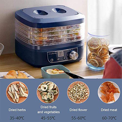 ZXLLAFT Dörrautomaten Lebensmittel Elektrischer Lebensmitteltrockner mit 5 BPA-freien Schalen Dörrgerät, Timer Und Temperaturregelung, für Obst, Gemüse Rindfleisch,220V – Bild 4