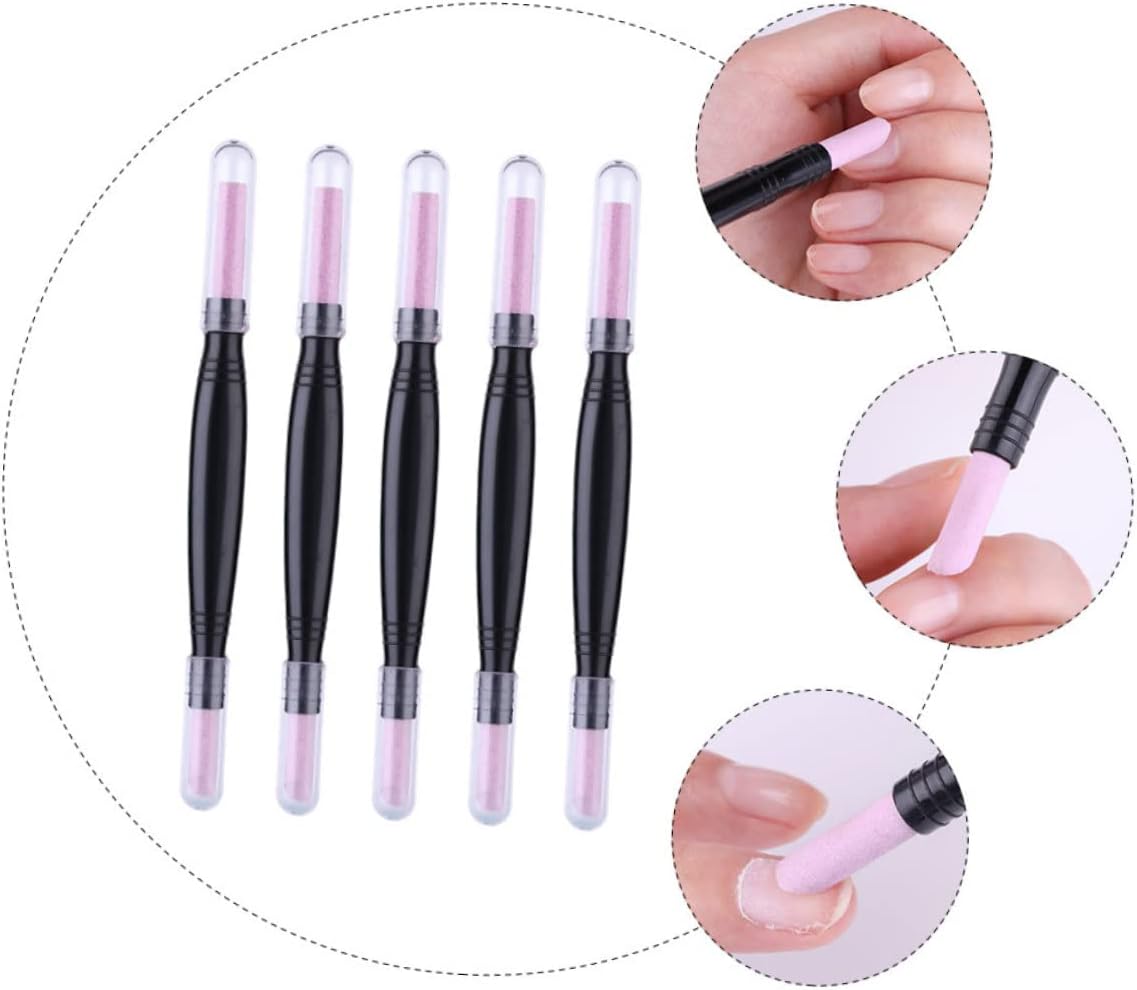 Mikinona 15pcs Double-Headed Pumice Stone Nail File Cuticle Remover Trimmer for Pedicure and Manicure Nail Buffer for Natural for Both Men and Women