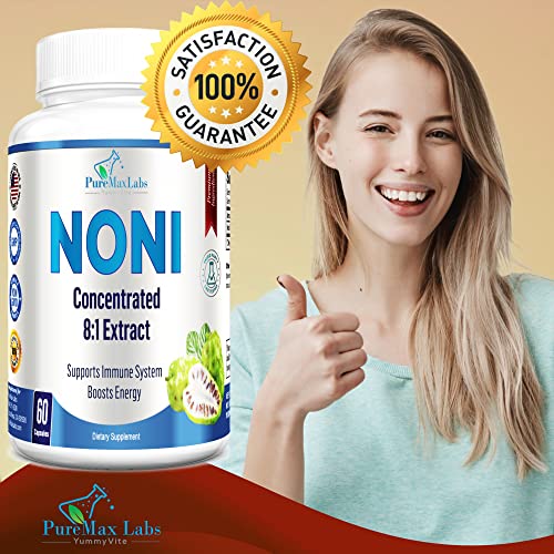 Yummyvite Noni Capsules - Concentrated 8:1 Noni Fruit Extract (Morinda Citrifolia) Equivalent To 4000Mg Noni Fruit - 60 Capsules #TOP3