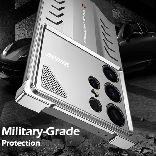 Image of Case for Samsung Galaxy S24 Ultra, Aluminum Alloy Snap-On Heat Dissipation Protective Case, Frameless Design, Superior Heat Dissipation, and Shockproof Features,Gray