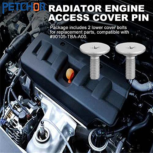 Petchor Lower Engine Cover Pin Screws, 90674-Ty2-A01, 90105-Tba-A00, Radiator Engine Access Cover Pin And Lower Cover Bolts Compatible With Honda Cr-V Civic Acura Accord Tlx Ilx Rlx #TOP4