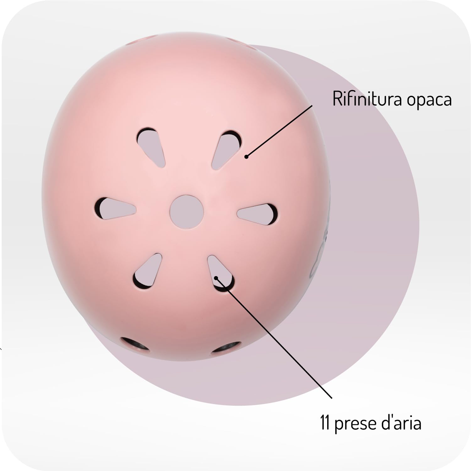 MoMi MIMI Casco per bambini regolabile, circonferenza testa 48-55 cm (1-4 anni), casco da bicicletta per bambini resistente agli urti e agli impatti, 11 prese d'aria, imbottitura in schiuma