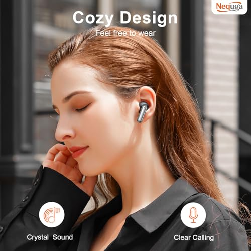 Image of Wireless Earbuds Bluetooth Headphones, 50H Playtime Ear Buds with Mic in-Ear Earphone - Steel