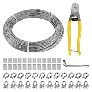 TESSKY 1/8 Zoll Edelstahl Drahtseil-Set