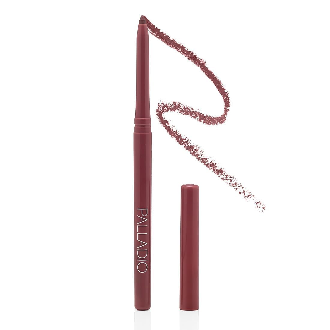 Retractable Waterproof Lip Liner High Pigmented and Creamy Color Slim Twist Up Smudge Proof Formula with Long Lasting All Day Wear No Sharpener Required, Plum